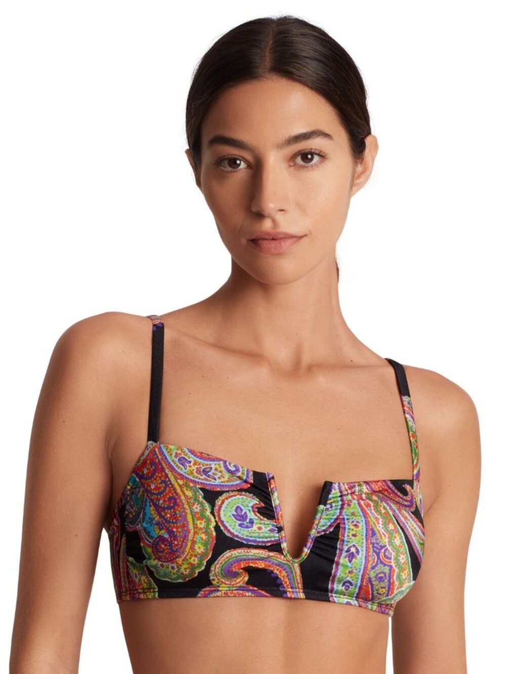 Lauren Ralph Lauren  Women's Paisley-Print U-Wire Bikini Top  Women Size 4   NWT